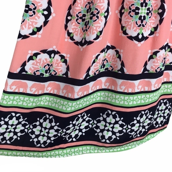 CROWN & IVY Dress Elephants Floral Medallion Boho Flutter Sleeve Mini Size Small - Picture 3 of 10